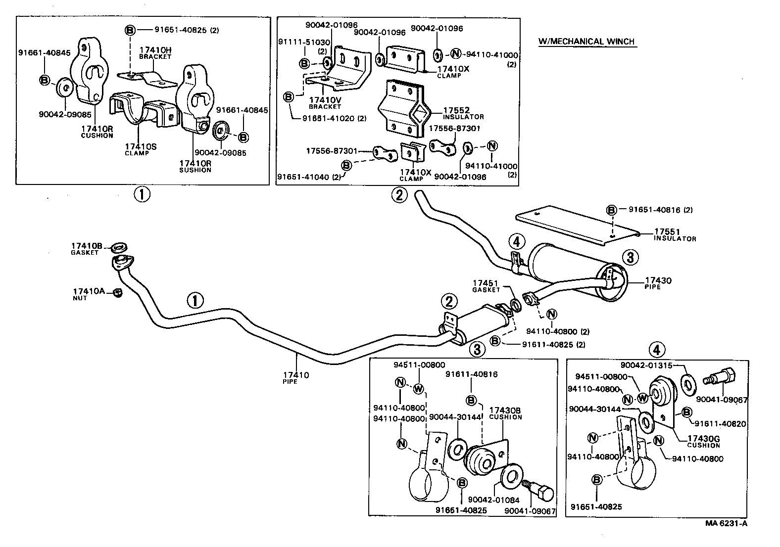 17410-87617 PIPE ASSY, EXHAUST, FRONT product image