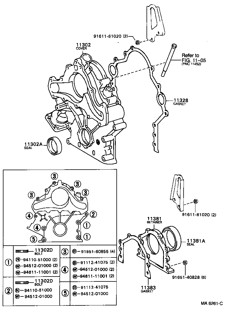 11328-51012 GASKET, TIMING GEAR OR CHAIN COVER product image