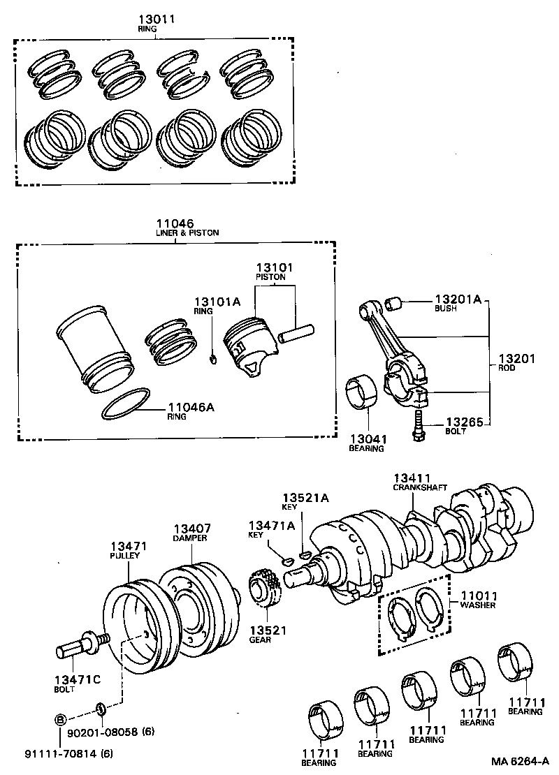 13101-52020 PISTON SUB-ASSY, W/PIN product image
