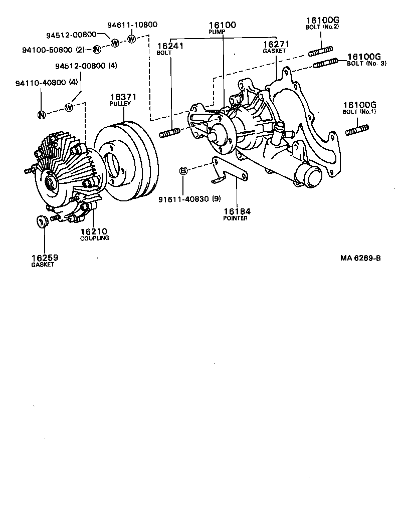 16129-52020 GASKET, WATER PUMP product image