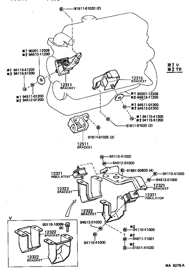 12321-18010 BRACKET, ENGINE MOUNTING, REAR, NO.1 product image