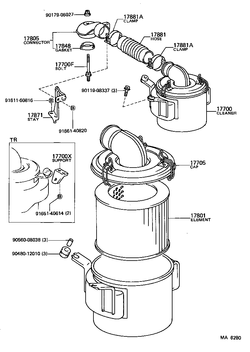 17700-13480 CLEANER ASSY, AIR product image