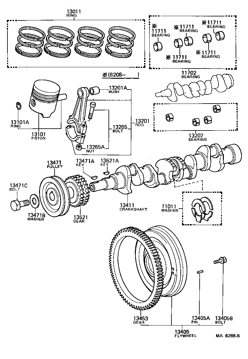 13104-71010 PISTON SUB-ASSY, W/PIN product image