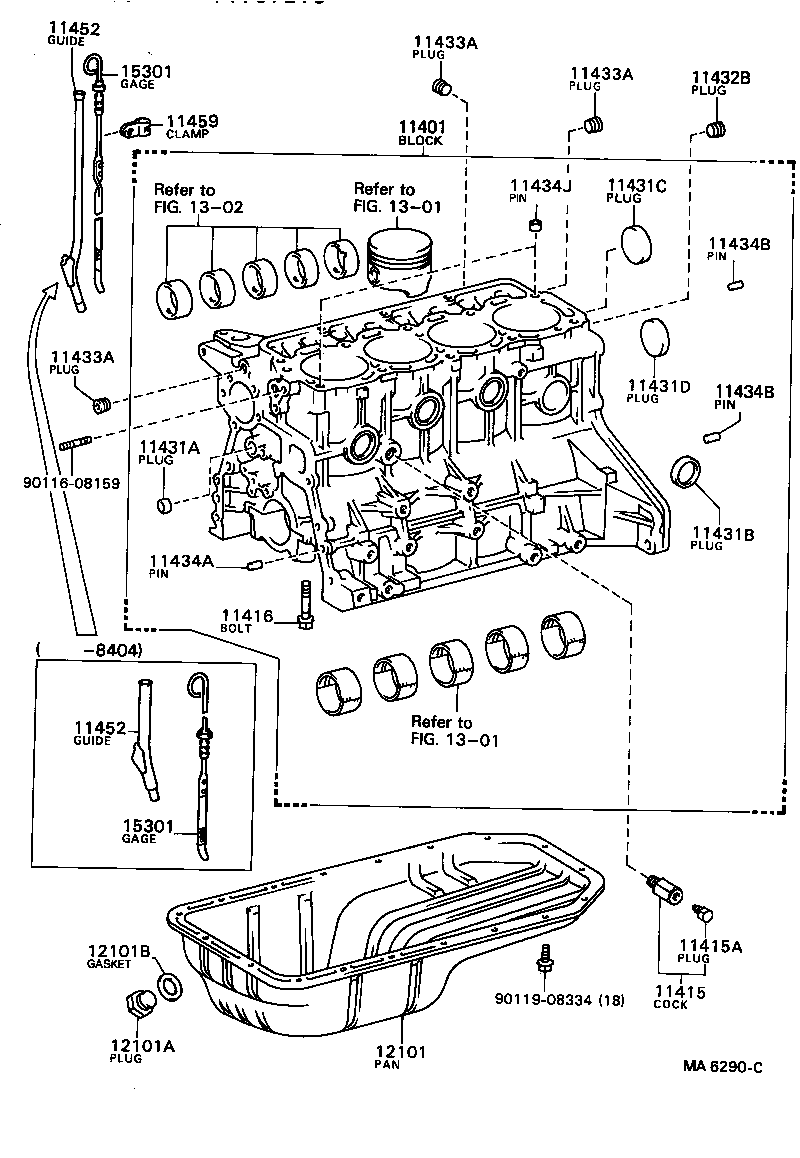 90250-08014 PIN, STRAIGHT(FOR TIMING GEAR COVER SET) product image