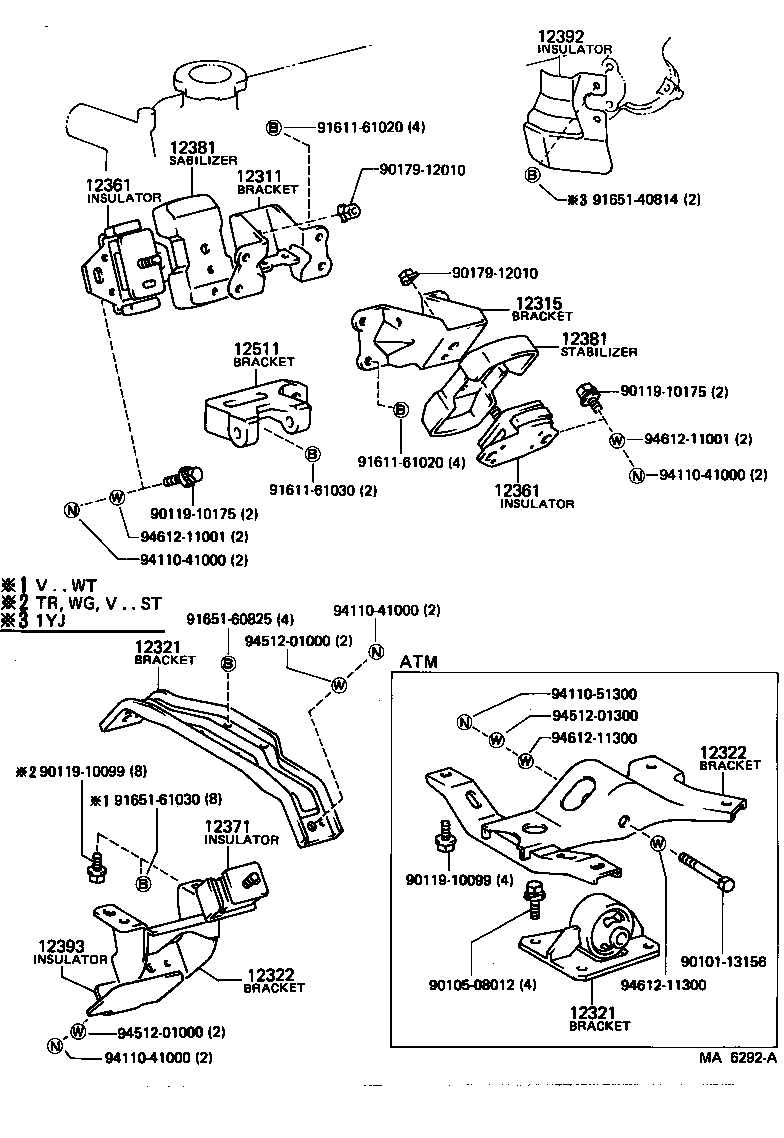 12321-18010 BRACKET, ENGINE MOUNTING, REAR, NO.1 product image