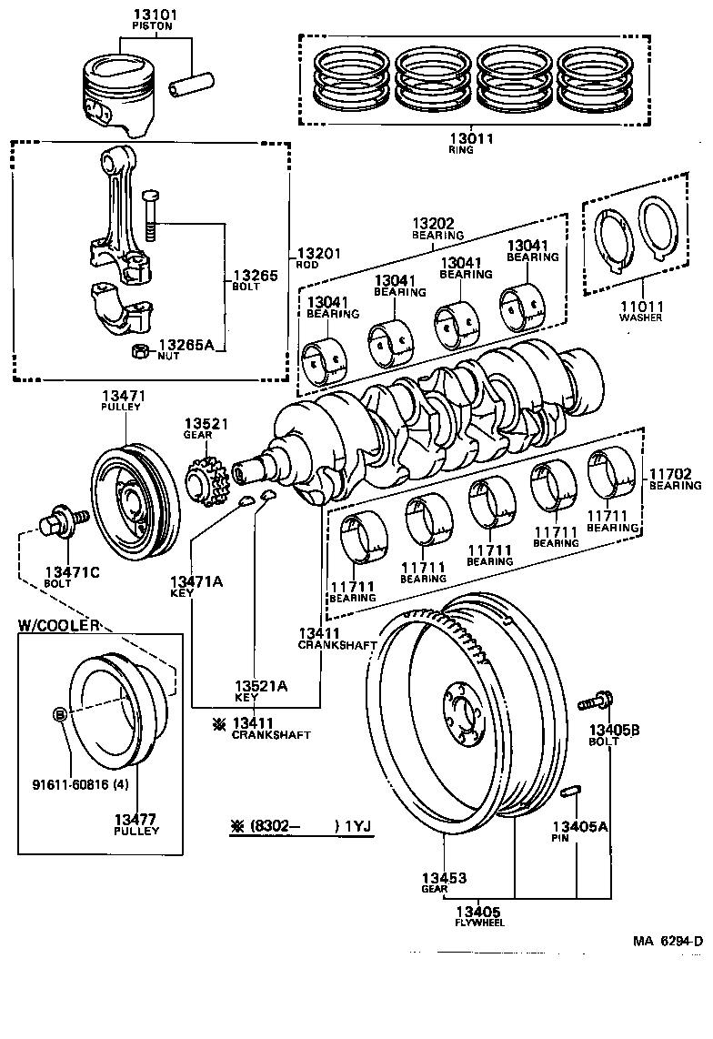 88451-27010 PULLEY, CRANKSHAFT, NO.2 product image