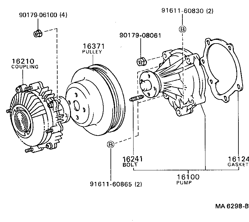 16100-19166 PUMP ASSY, ENGINE WATER product image