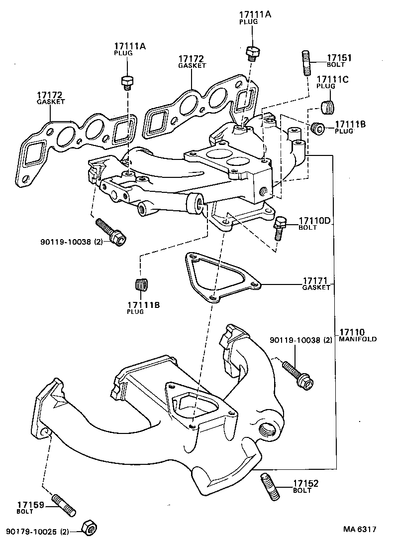 17101-64050 MANIFOLD, INTAKE product image