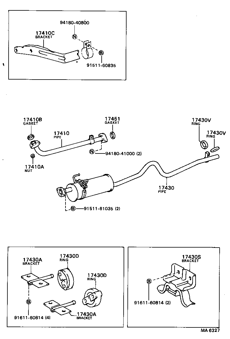 17430-64280 PIPE ASSY, EXHAUST, TAIL product image
