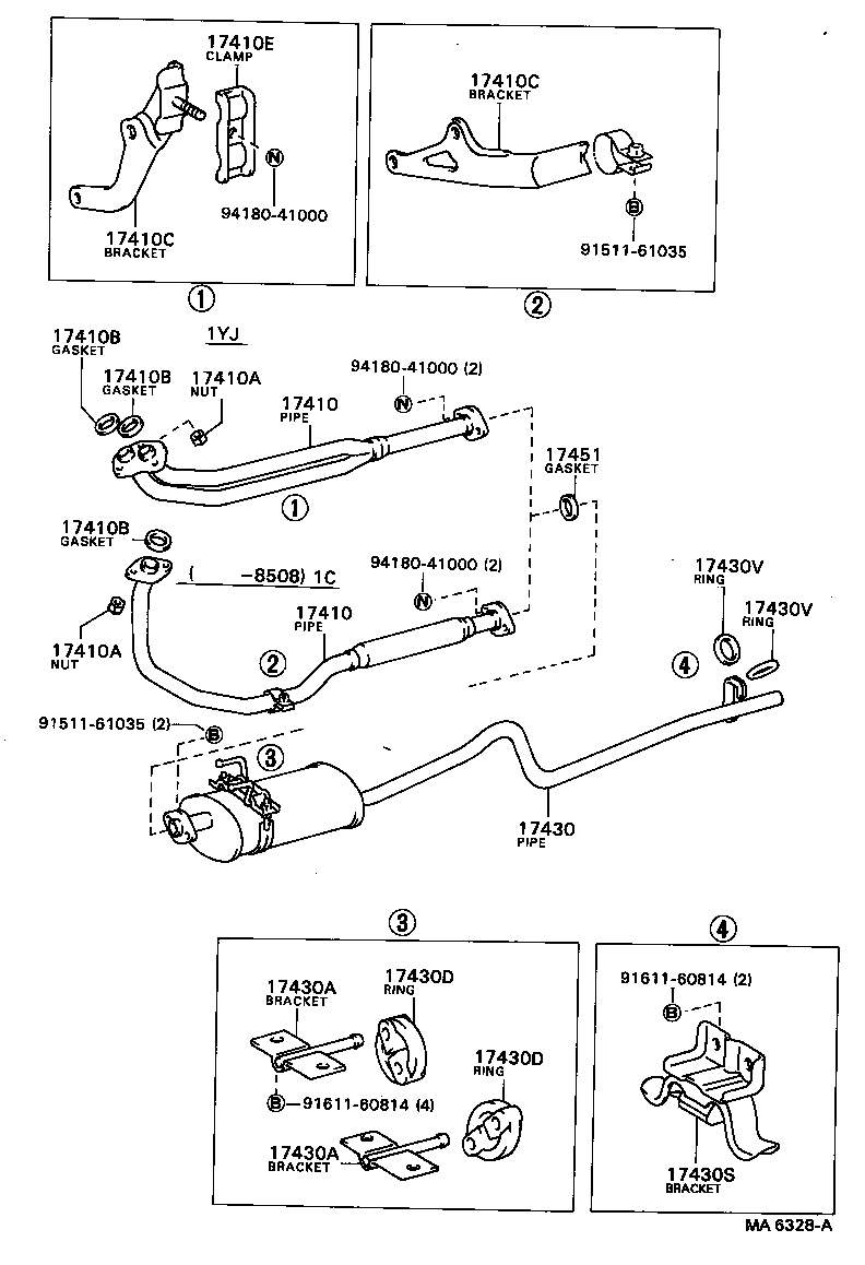 17430-64280 PIPE ASSY, EXHAUST, TAIL product image