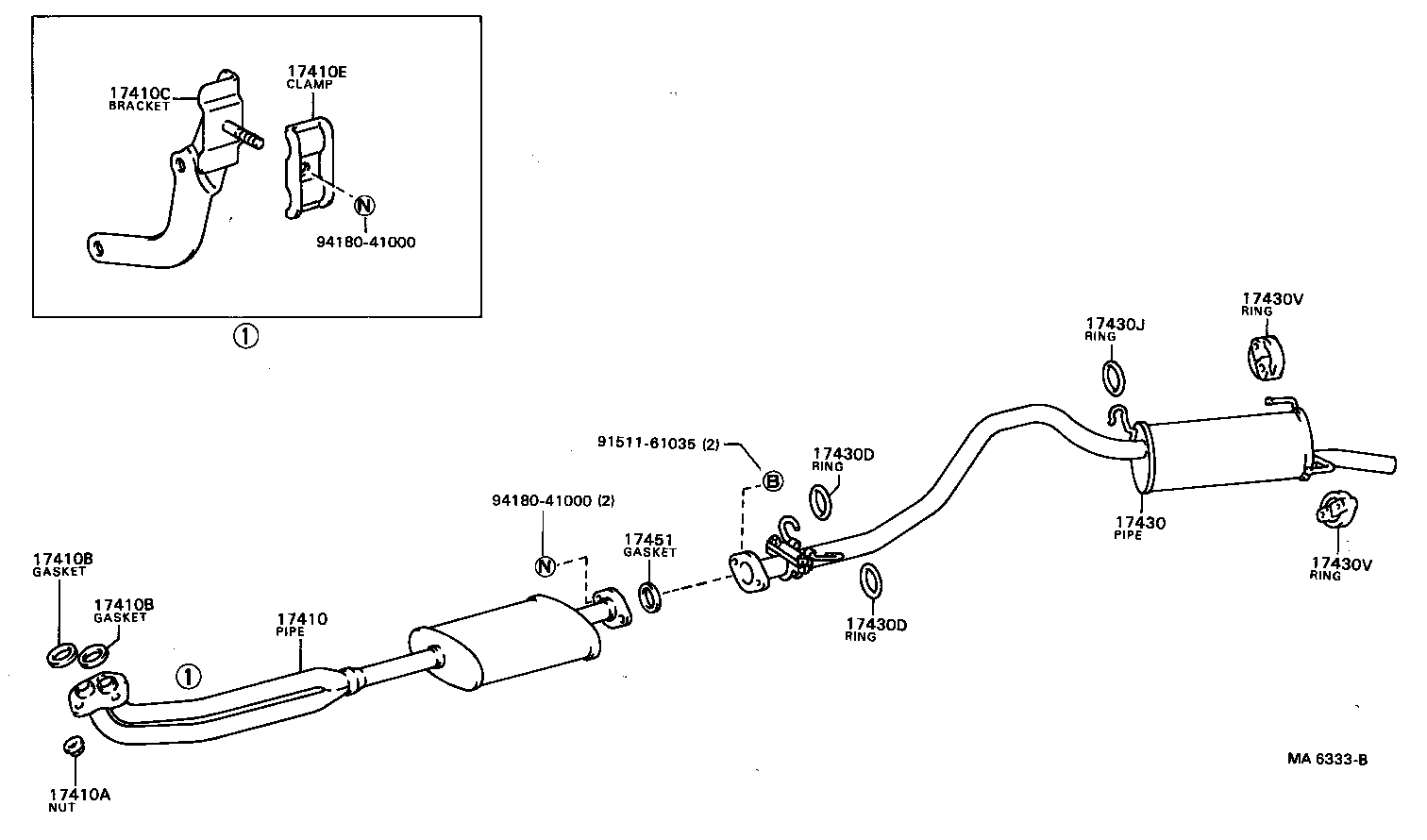 17430-72020 PIPE ASSY, EXHAUST, TAIL product image