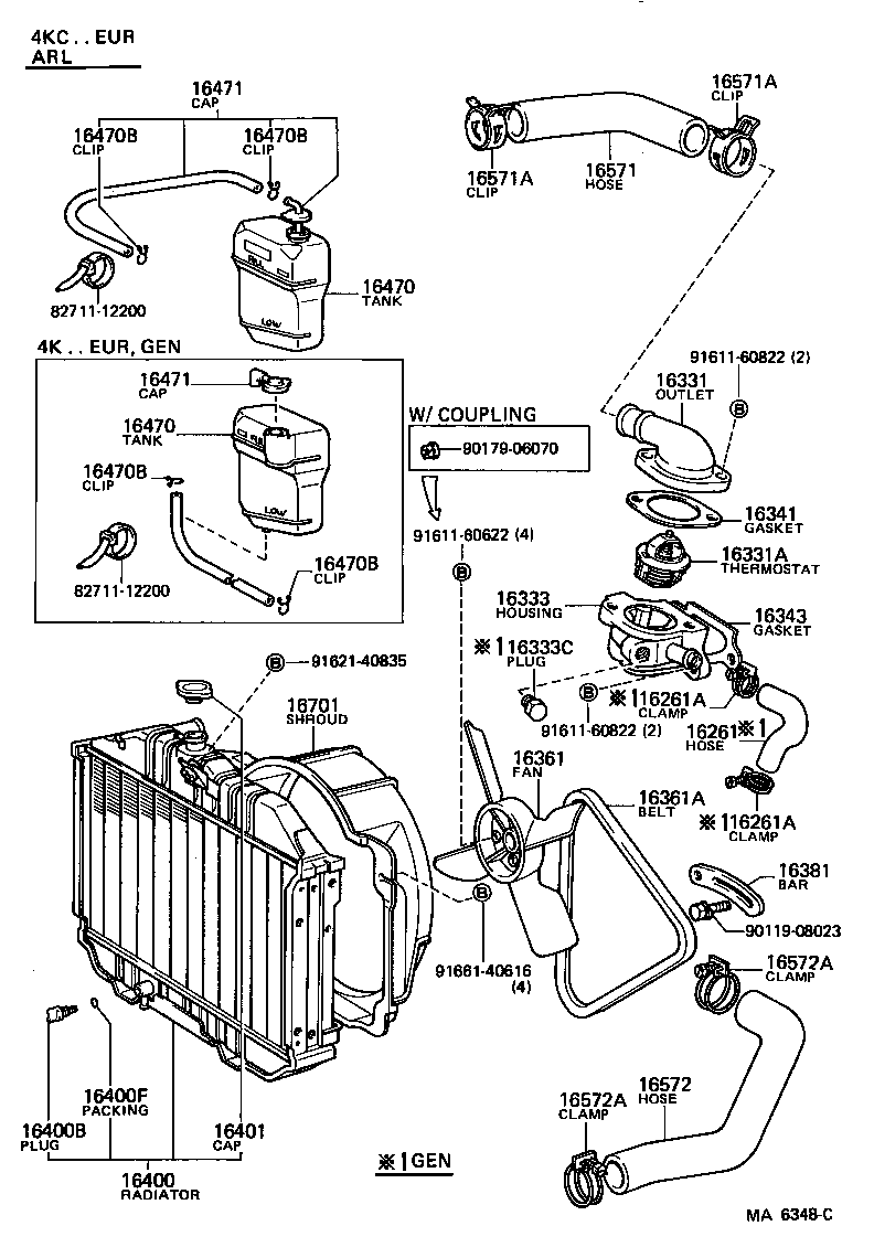 16333-13040 HOUSING, WATER OUTLET product image