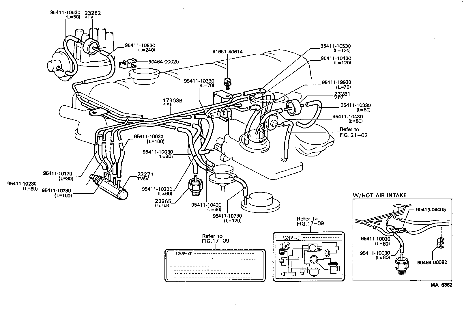 17303-31040 PIPE SUB-ASSY, AIR, NO.1 product image
