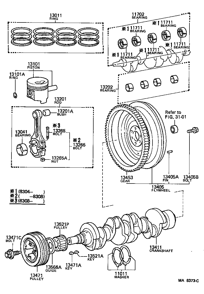 13103-73020 PISTON SUB-ASSY, W/PIN product image