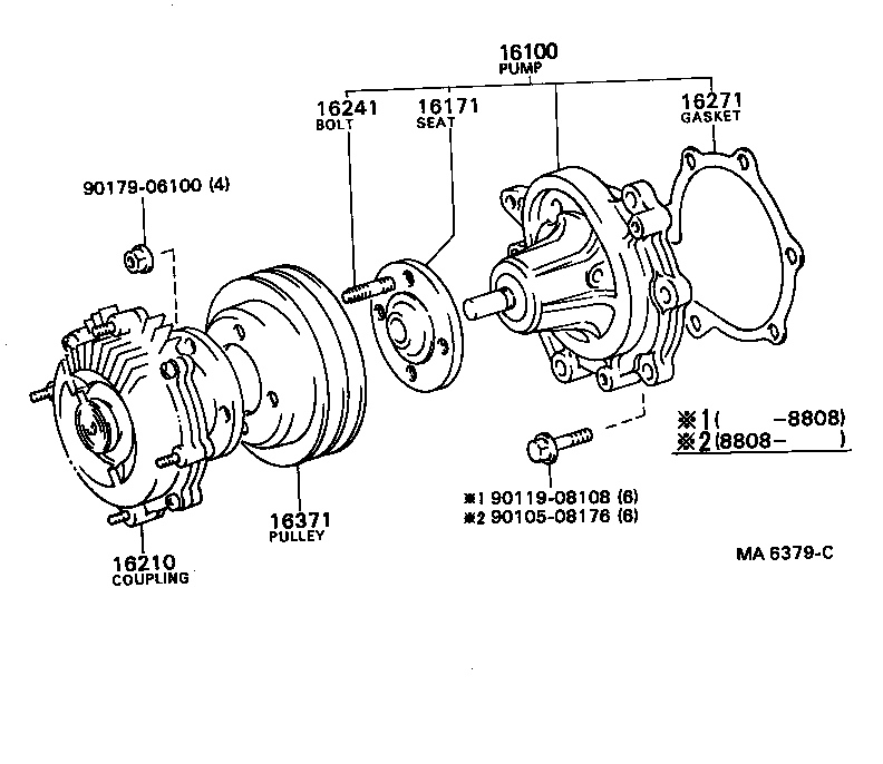 16100-59185 PUMP ASSY, ENGINE WATER product image