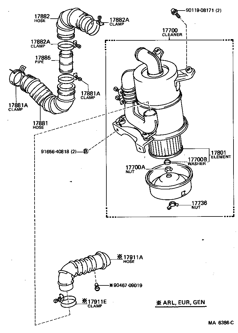 17700-54210 CLEANER ASSY, AIR product image