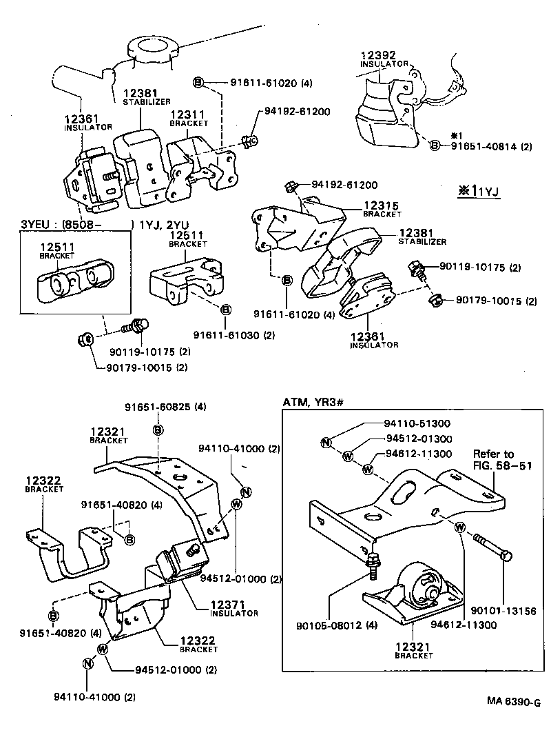 12321-13030 BRACKET, ENGINE MOUNTING, REAR, NO.1 product image
