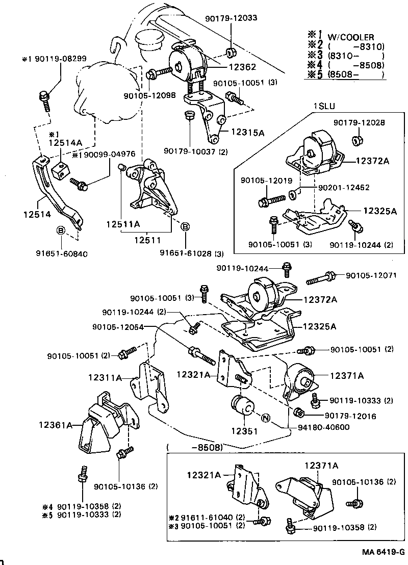12361-63070 INSULATOR, ENGINE MOUNTING, FRONT(FOR TRANSVERSE ENGINE) product image