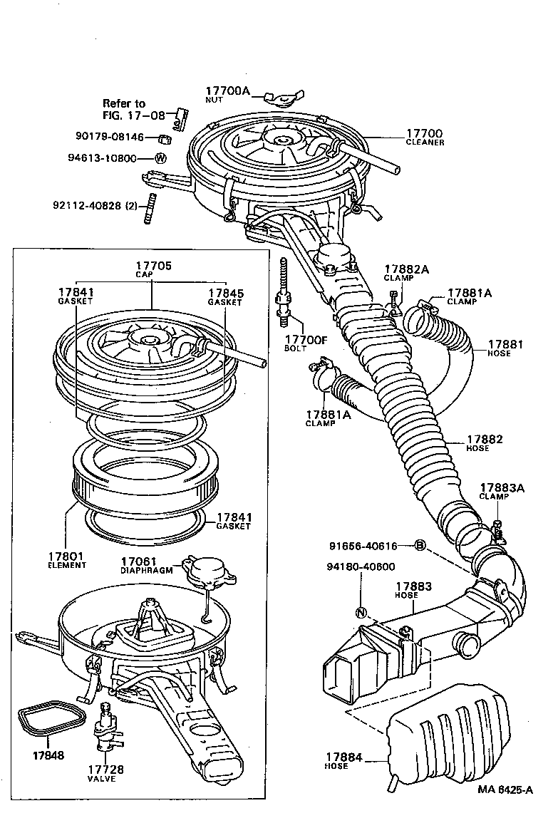 17705-63040 CAP SUB-ASSY, AIR CLEANER product image