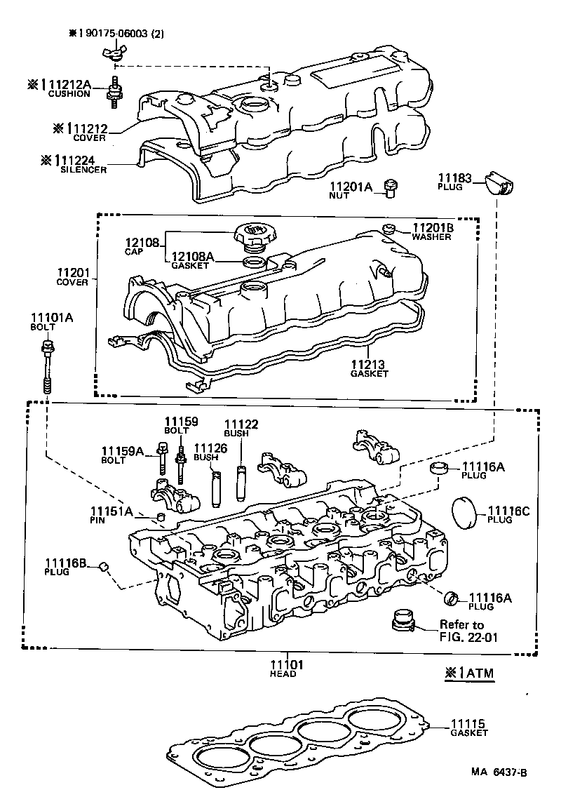 11212-54010 COVER, CYLINDER HEAD, NO.2 product image