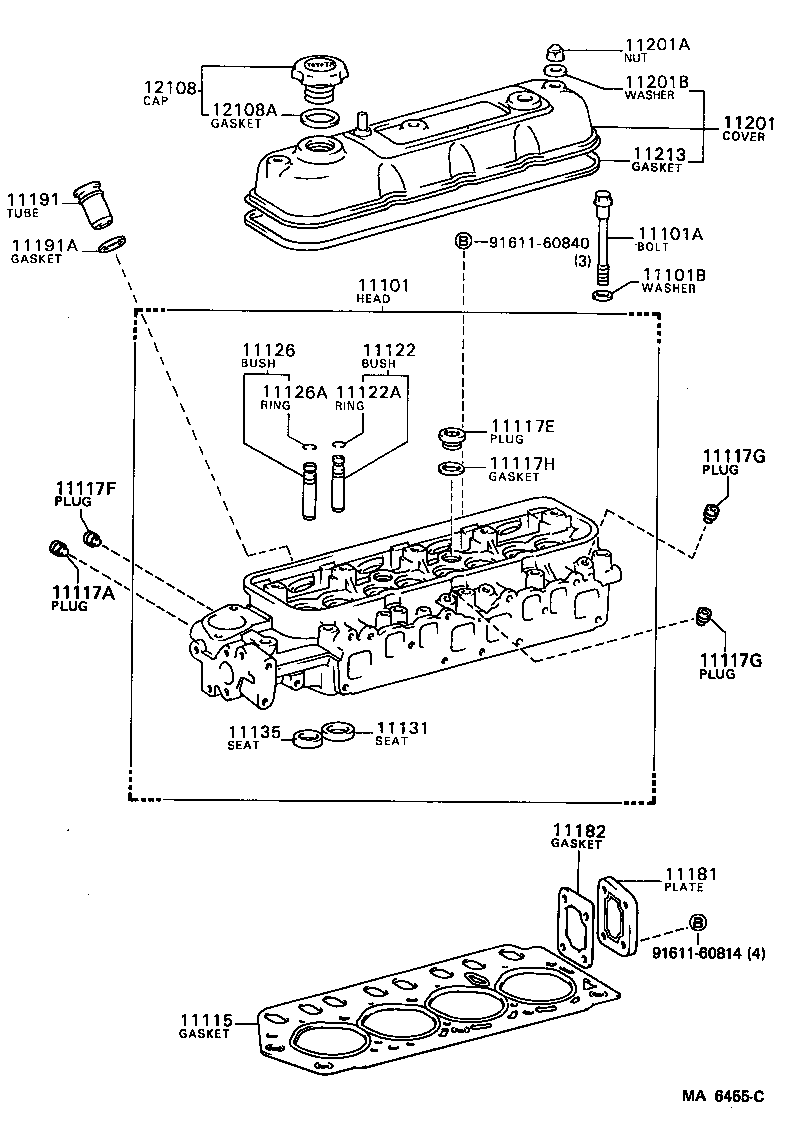 11212-54010 COVER, CYLINDER HEAD, NO.2 product image