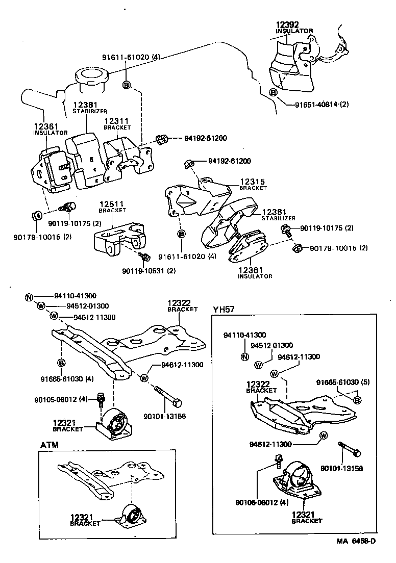 12311-54120 BRACKET, ENGINE MOUNTING, FRONT NO.1 RH product image