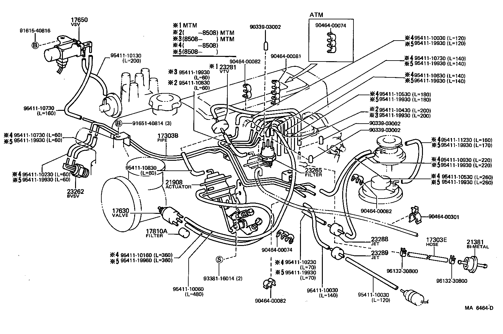 17303-71050 PIPE SUB-ASSY, AIR, NO.1 product image