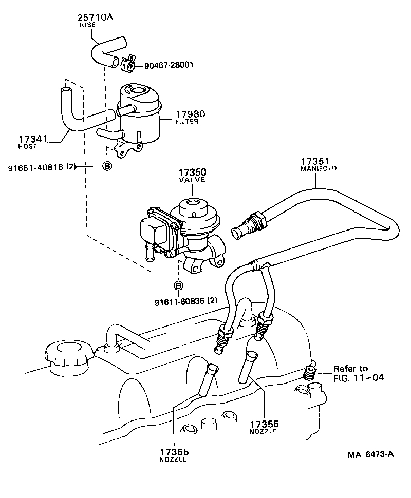 17342-72010 HOSE(FOR AIR BY-PASS VALVE TO AIR SWITCHING VALVE) product image
