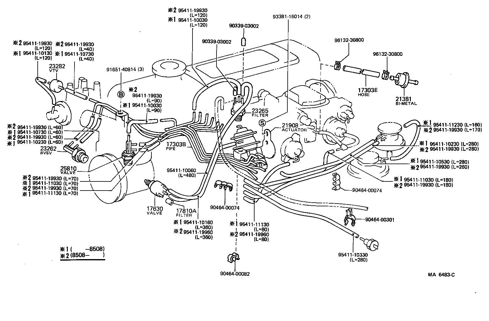 17303-71050 PIPE SUB-ASSY, AIR, NO.1 product image