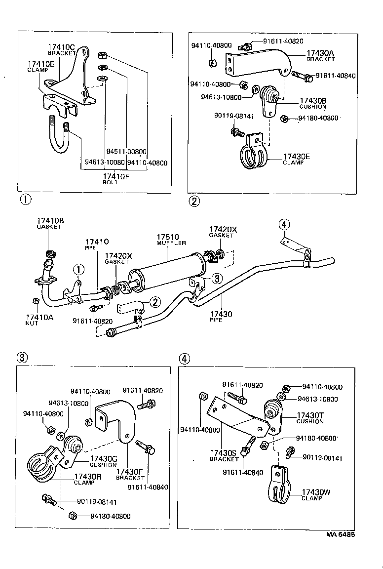 17405-56140 PIPE ASSY, EXHAUST, TAIL product image