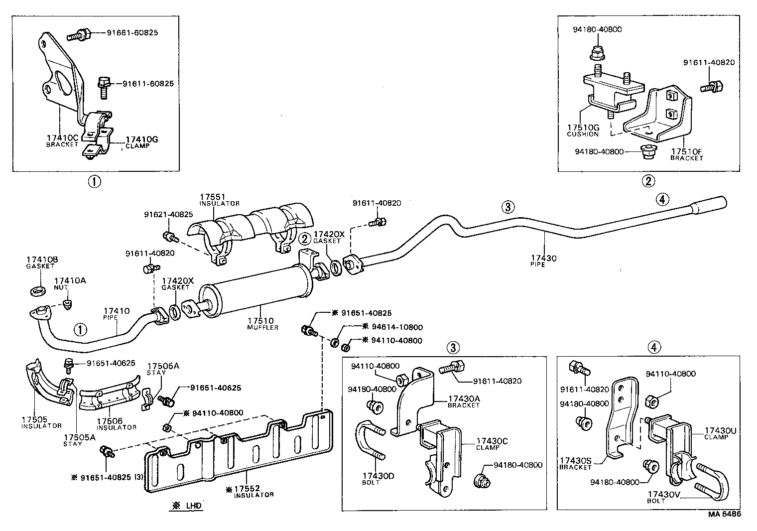 17405-56140 PIPE ASSY, EXHAUST, TAIL product image