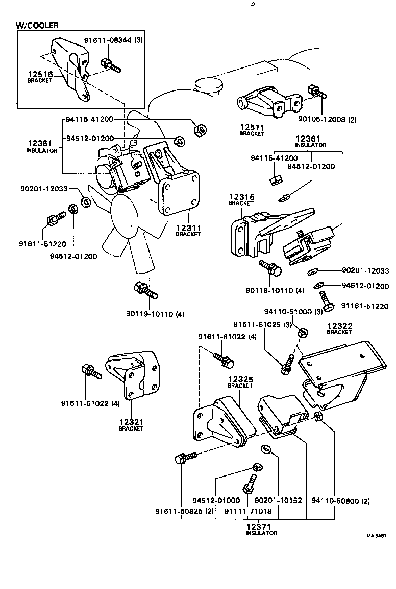 12325-56010 BRACKET, ENGINE MOUNTING, REAR, NO.1 product image