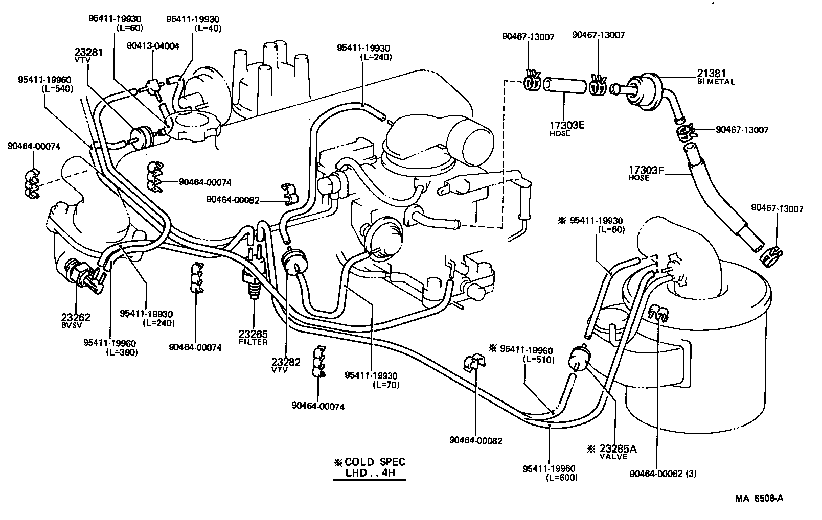 17303-71030 PIPE SUB-ASSY, AIR, NO.1 product image