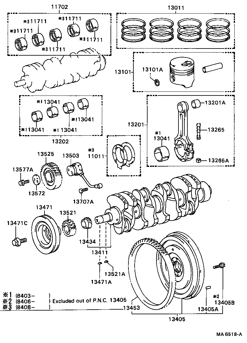 11705-78010 BEARING SET, CRANKSHAFT product image