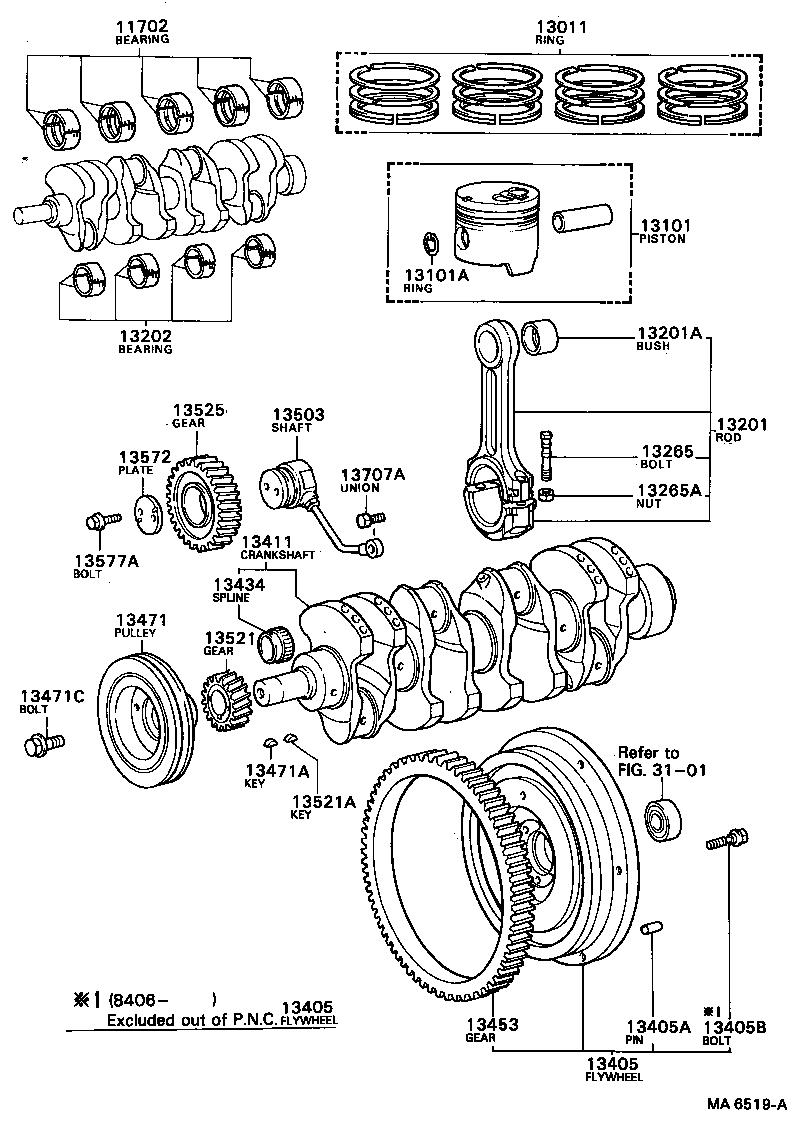 11705-78010 BEARING SET, CRANKSHAFT product image
