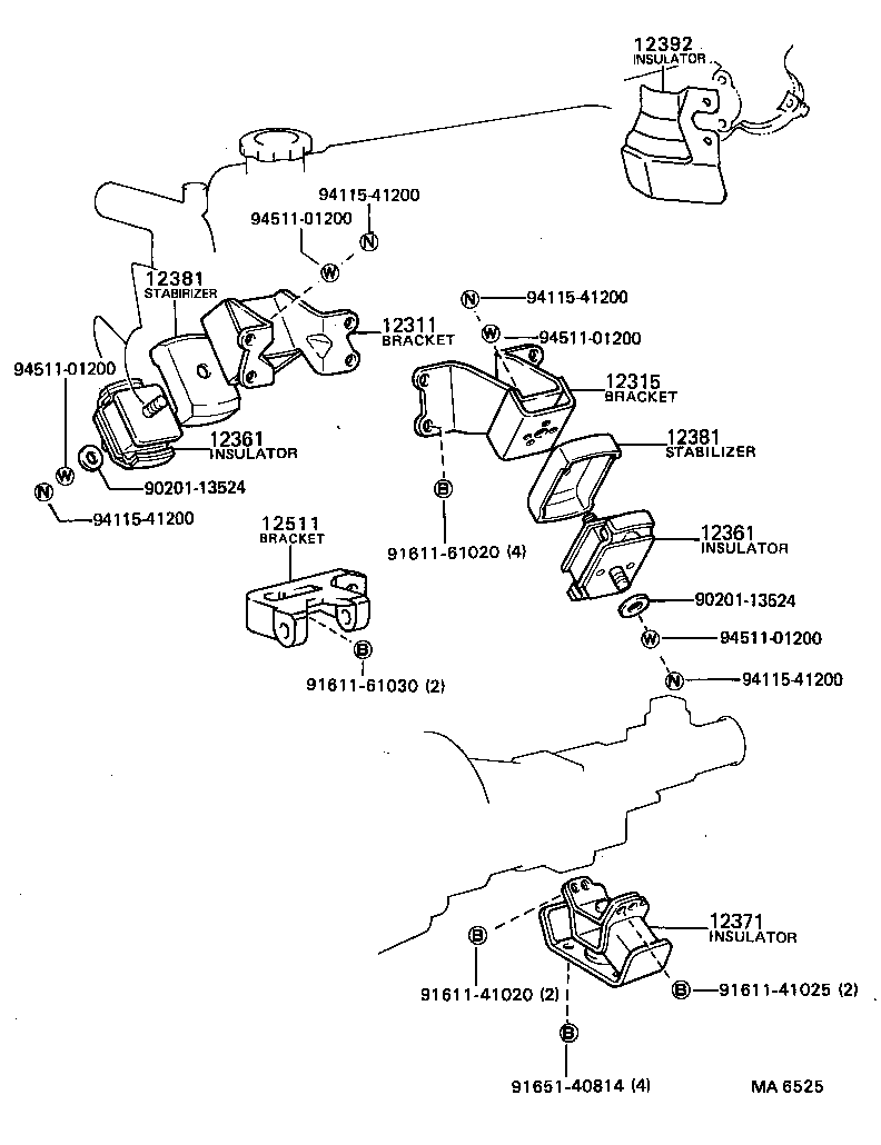 12311-72010 BRACKET, ENGINE MOUNTING, FRONT NO.1 RH product image