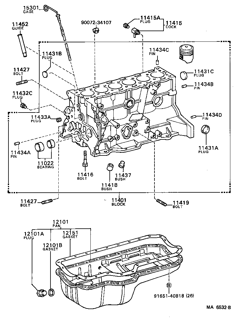 90116-08011 BOLT, STUD(FOR TIMING CHAIN COVER SET) product image