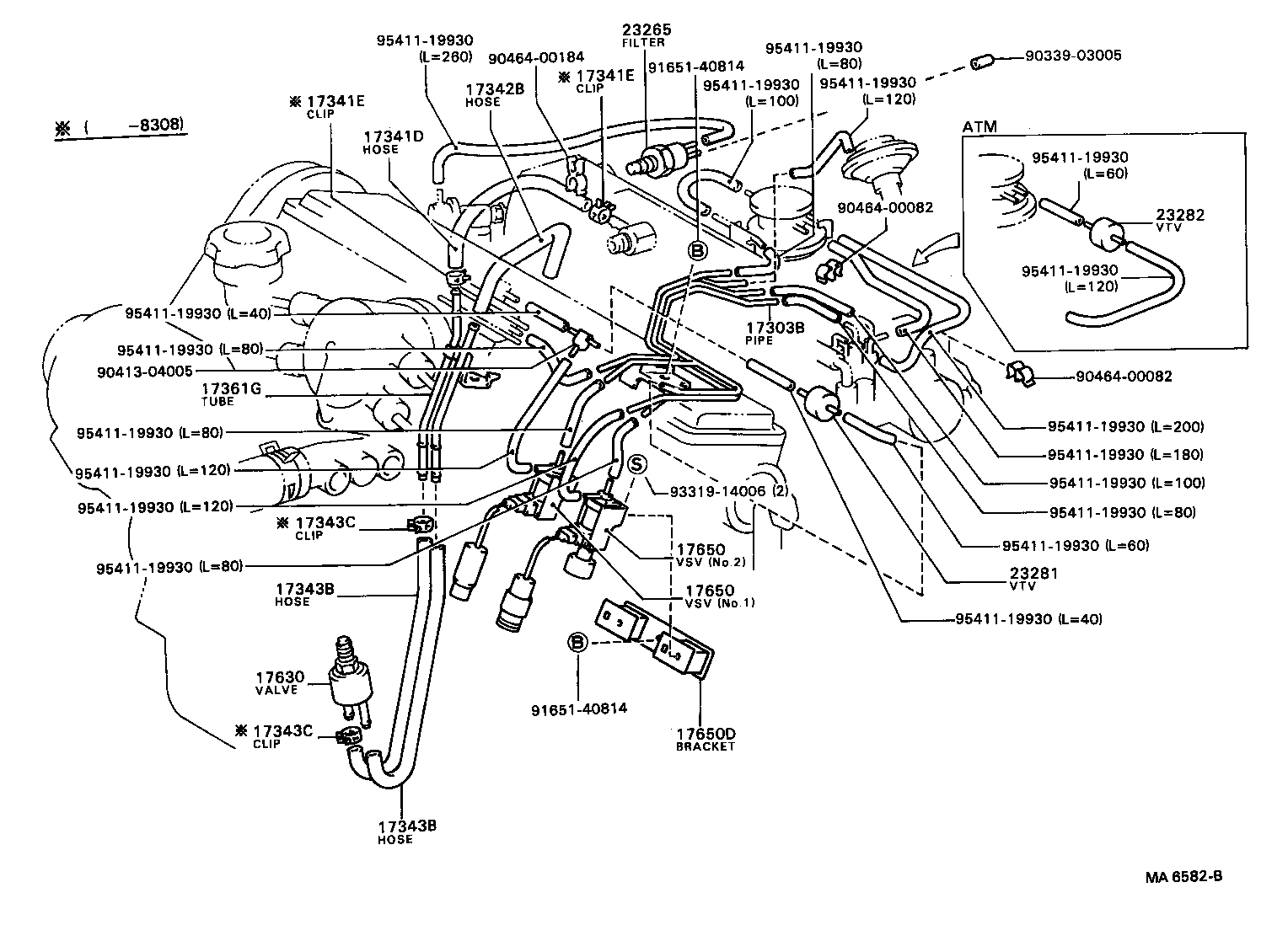 17343-63010 HOSE, NO.1(FOR AIR INJECTION SYSTEM) product image