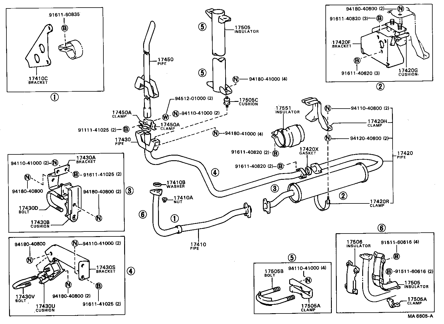 17430-56100 PIPE ASSY, EXHAUST, TAIL product image