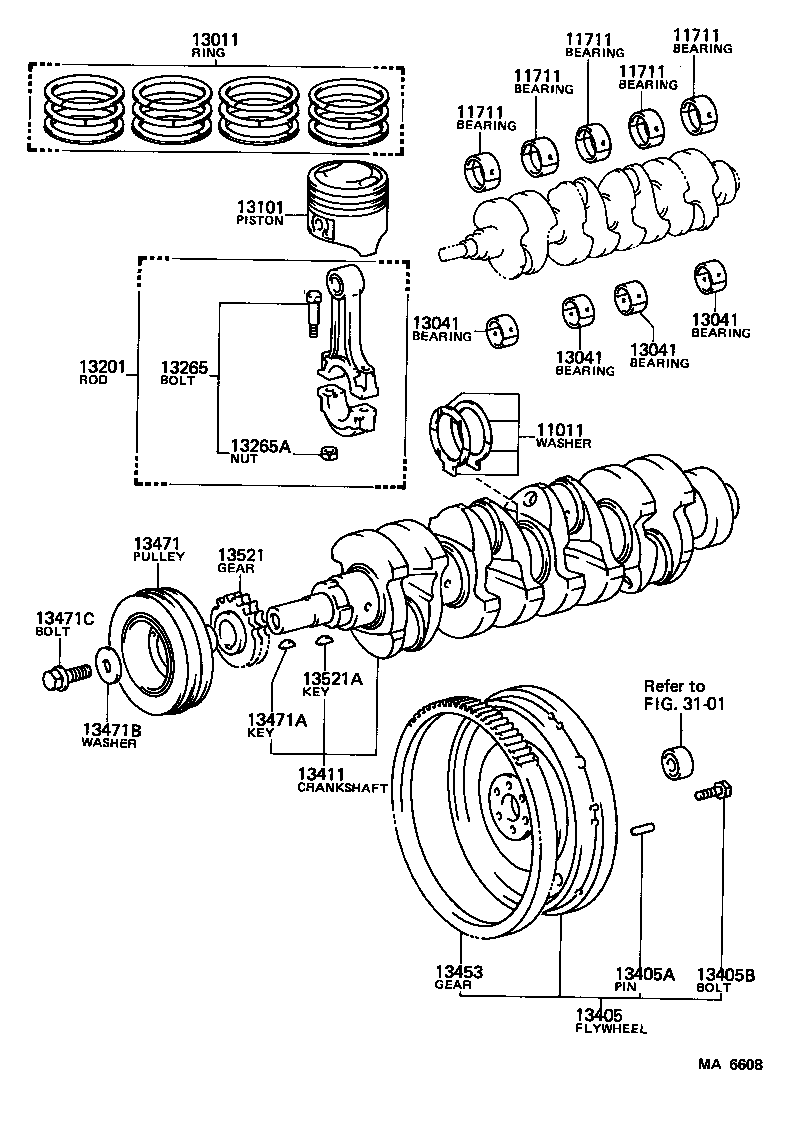 13201-79015 ROD SUB-ASSY, CONNECTING product image