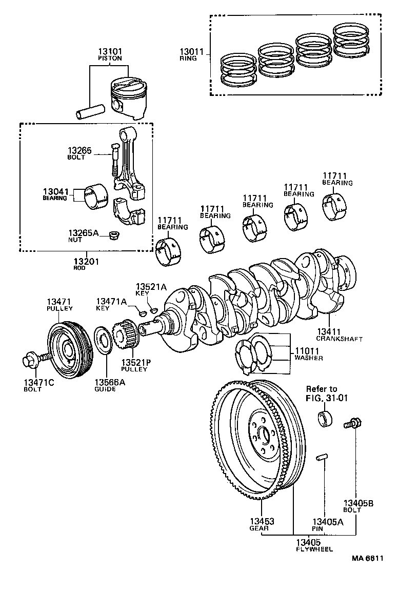 13477-38010 PULLEY, CRANKSHAFT, NO.2 product image