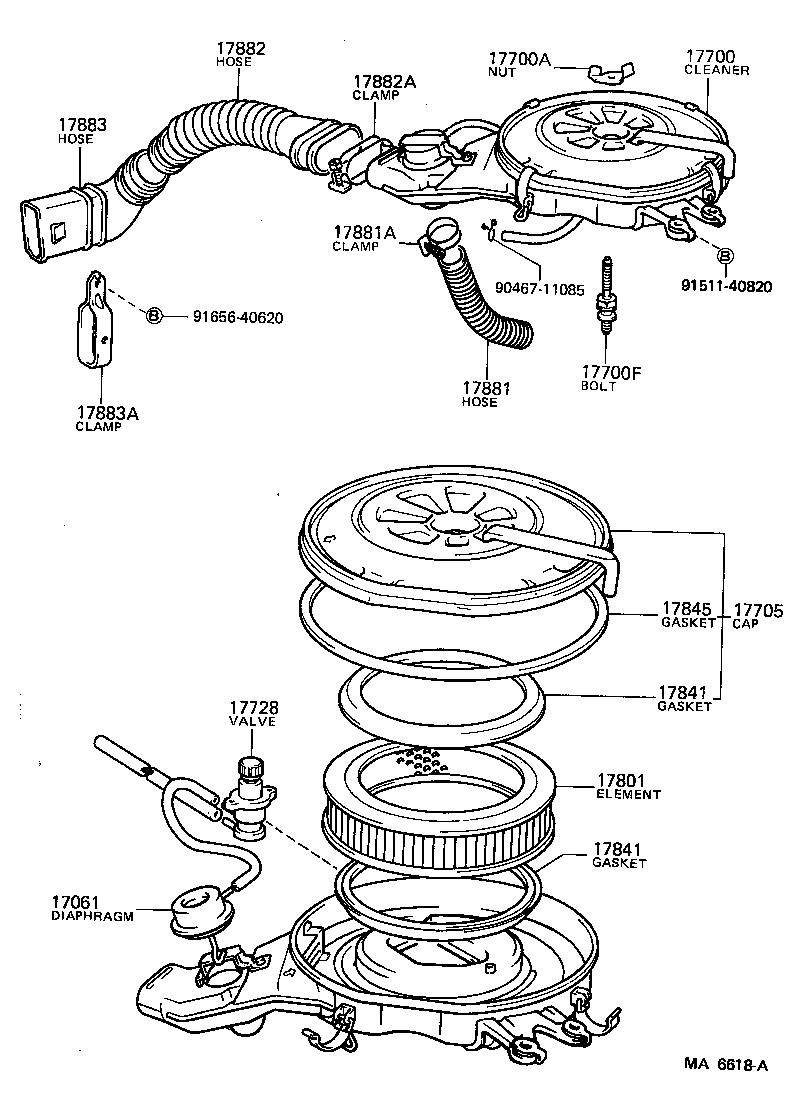 17705-74020 CAP SUB-ASSY, AIR CLEANER product image