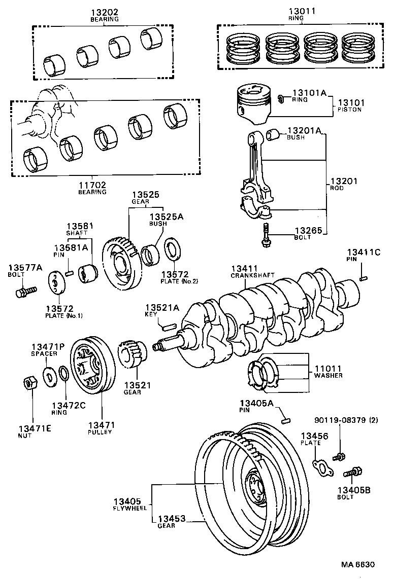 11705-78010 BEARING SET, CRANKSHAFT product image
