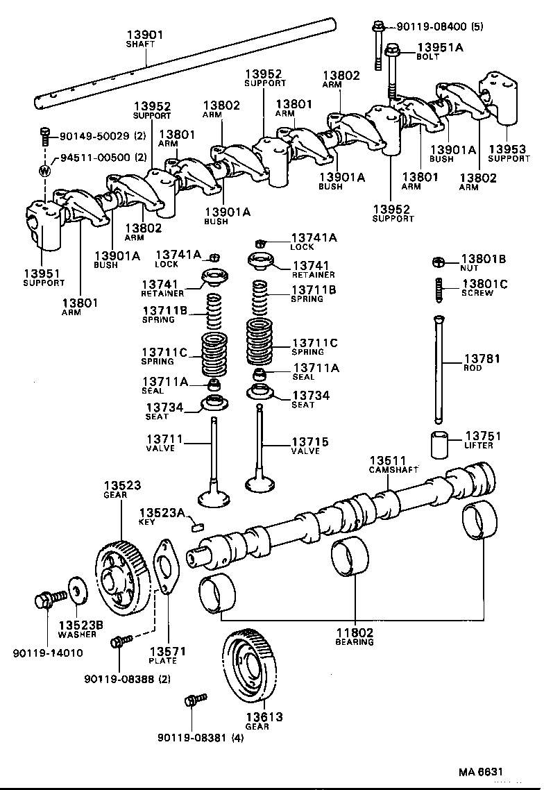 90116-08087 BOLT, STUD(FOR ROCKER SUPPORT) product image