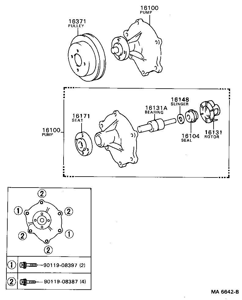 16100-49575 PUMP ASSY, ENGINE WATER product image