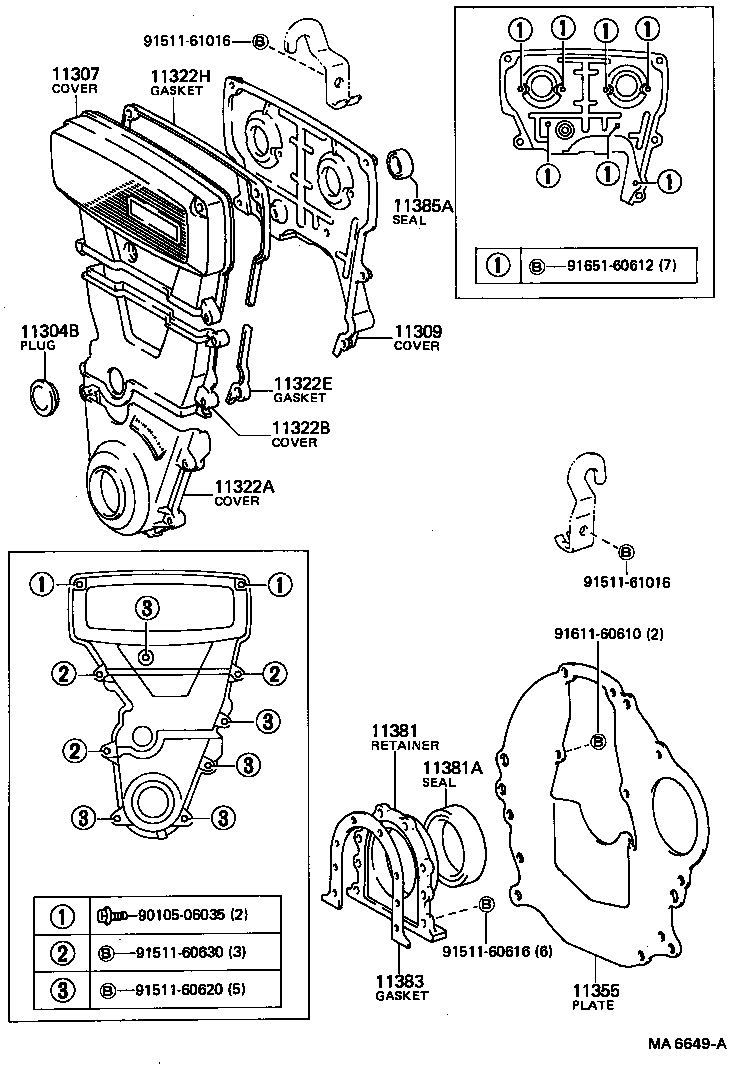 90116-08208 BOLT, STUD(FOR ENGINE REAR OIL SEAL RETAINER) product image