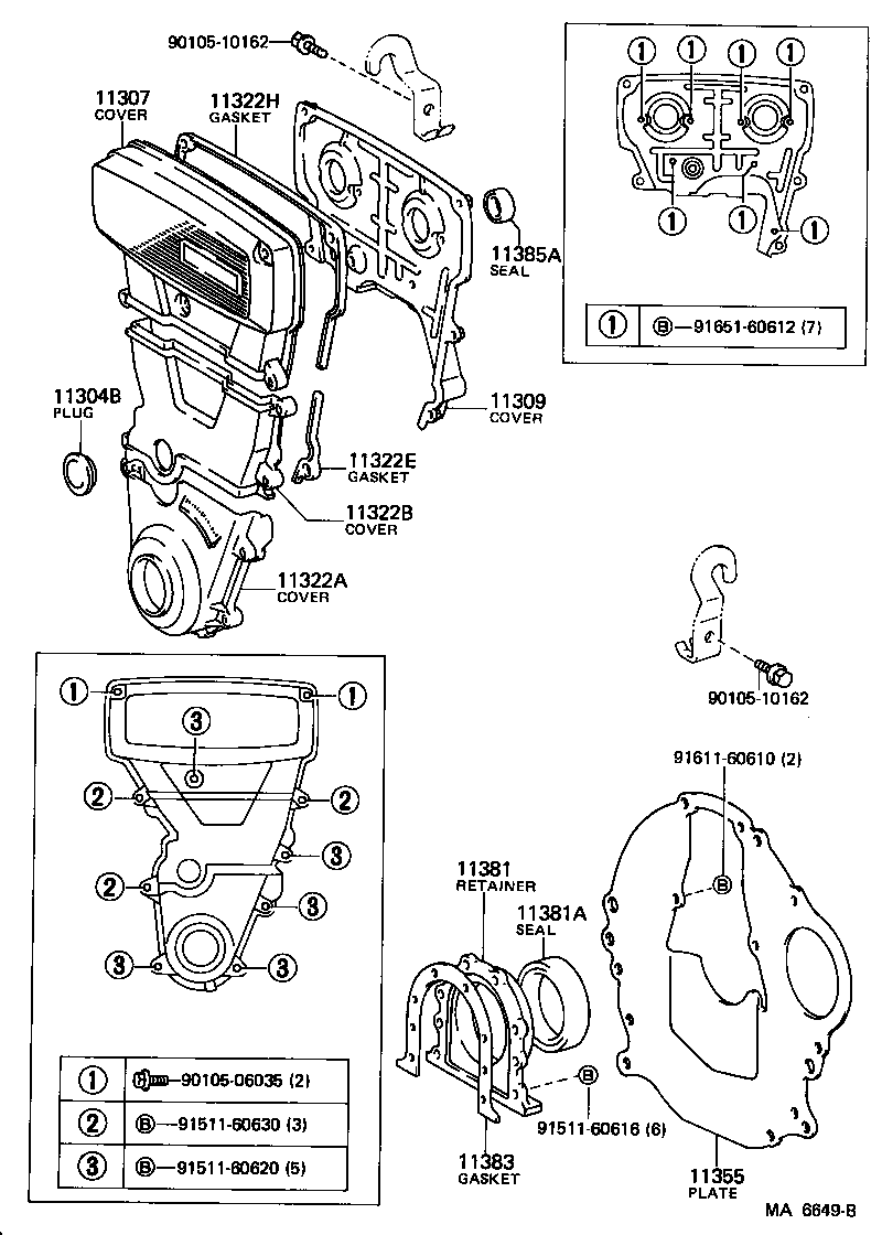 11303-16010 COVER, TIMING BELT, NO.2 product image
