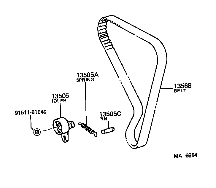 13503-63010 IDLER SUB-ASSY, TIMING BELT, NO.2 product image