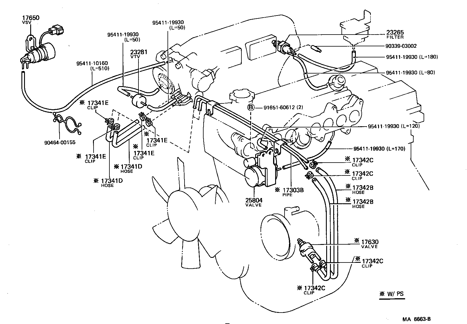 17342-16020 HOSE, NO.2(FOR IDLE-UP) product image