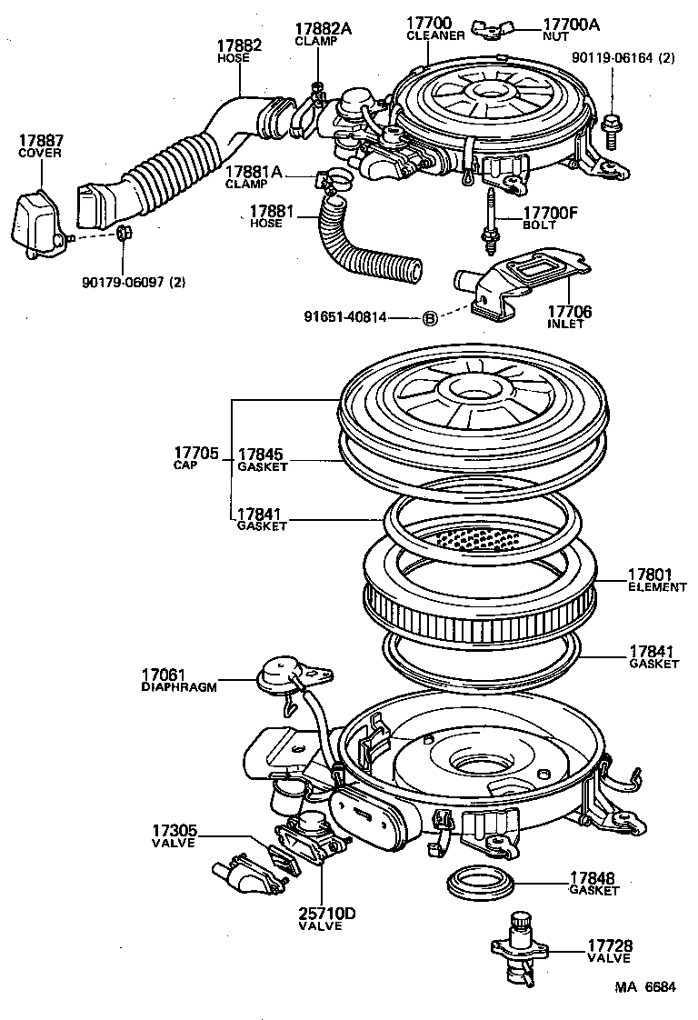 17700-15220 CLEANER ASSY, AIR product image